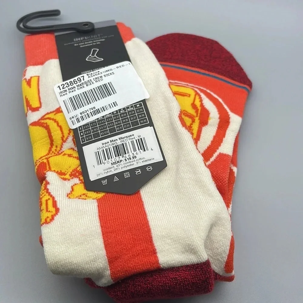 Stance Iron Man Socks, Size Medium, NWT